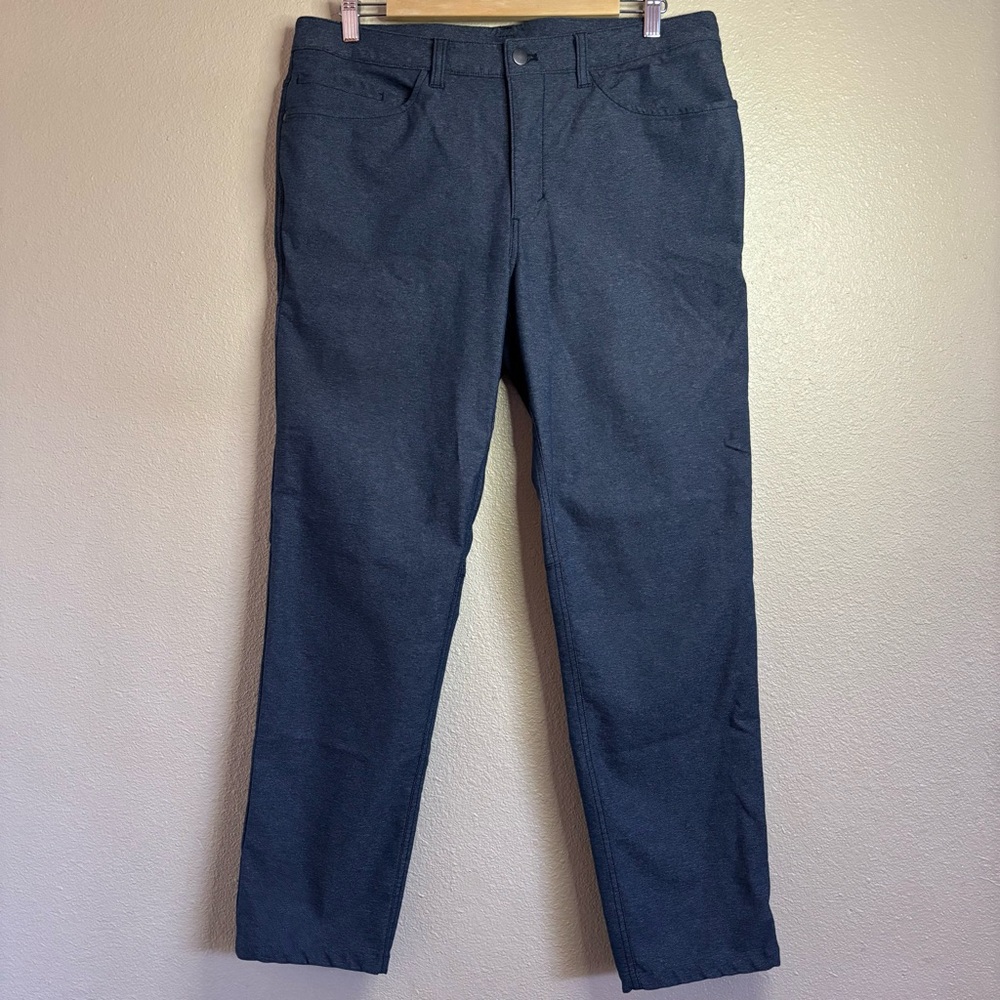 Lululemon ABC Pant Slim Tech Canvas 34" Heathered Deep Navy